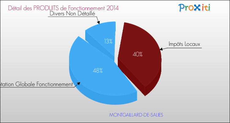 Décomposition du Budget de Fonctionnement 2014 de la commune de MONTGAILLARD-DE-SALIES Budget de Fonctionnement 2014 pour la commune de MONTGAILLARD-DE-SALIES